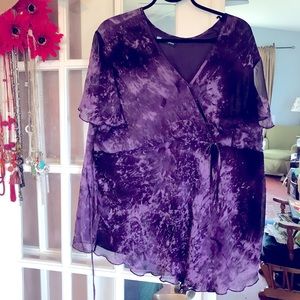 Pennington’s Plus Sized Chiffon Faux Wrap blouse